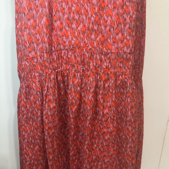 Joie Bondi Tiered Sleeveless Maxi Dress in a tea rose red print.  Size Small. - Picture 9 of 13